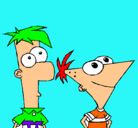 Dibujo Phineas y Ferb pintado por paty11