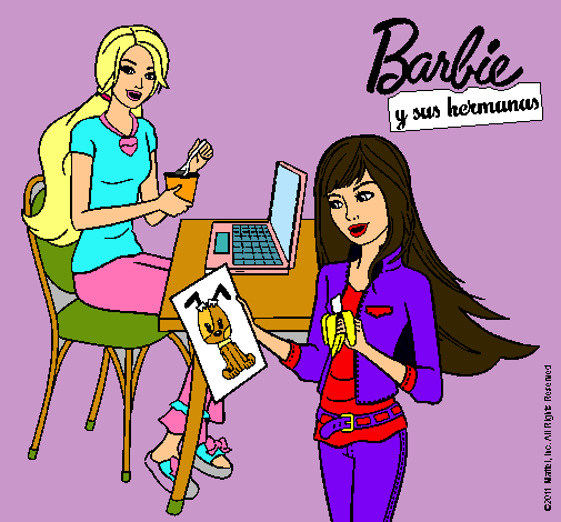 Dibujo De Barbie Y Su Hermana Merendando Pintado Por Chikiya En Dibujos The Best Porn