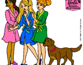 Dibujo Barbie y sus amigas en bata pintado por denishermo