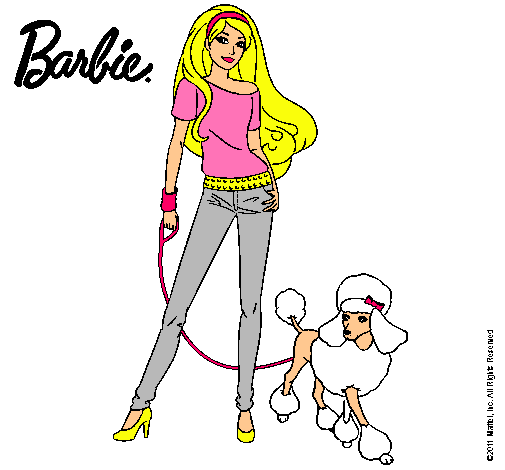 Dibujo Barbie con look moderno pintado por mariajos