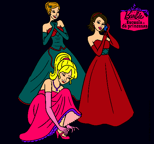 Dibujo Barbie y sus amigas vestidas de gala pintado por sofia34ha2