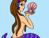 Dibujo Sirena y perla pintado por Miiku