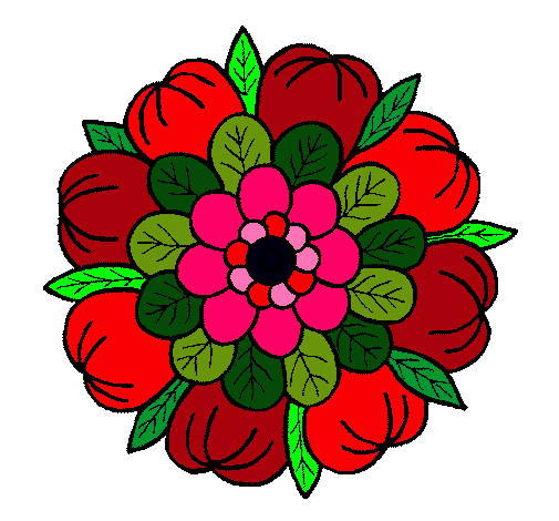 Dibujo Mandala floral pintado por -Doris-