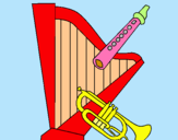 Dibujo Arpa, flauta y trompeta pintado por BIRIBIRI-1
