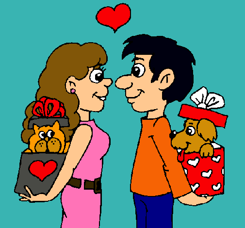 Dibujo Pareja de enamorados pintado por gordito21