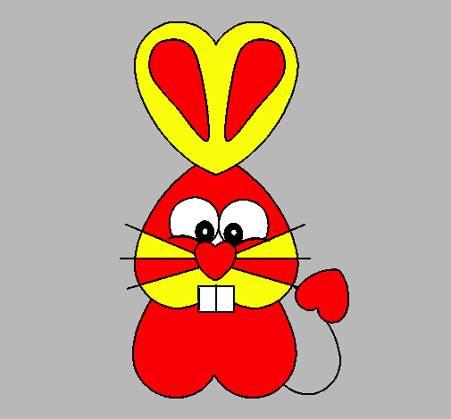Dibujo Conejo corazón pintado por Miiku