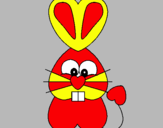 Dibujo Conejo corazón pintado por Miiku