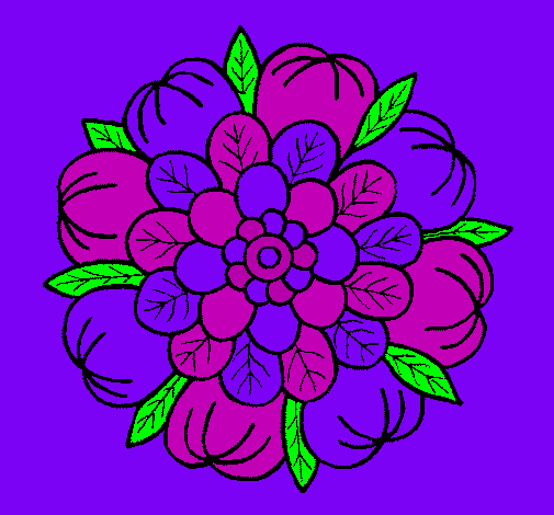Dibujo Mandala floral pintado por nayua