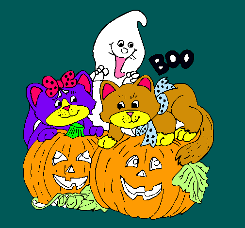 Dibujo Halloween pintado por chupi
