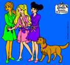 Dibujo Barbie y sus amigas en bata pintado por kkfkwfvjhle