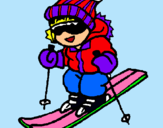 Dibujo Niño esquiando pintado por BlackBerry