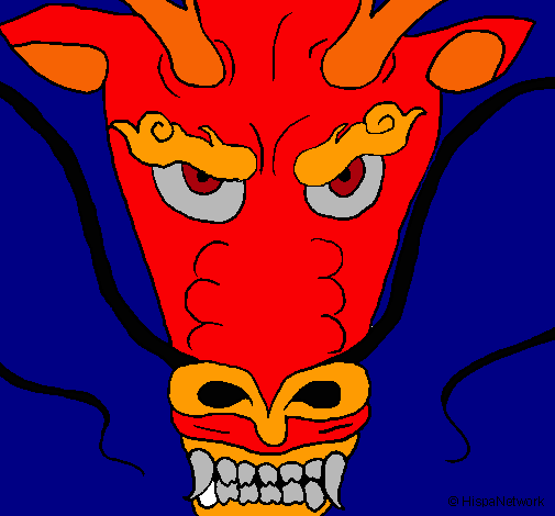 Dibujo Cabeza de dragón pintado por sarablak