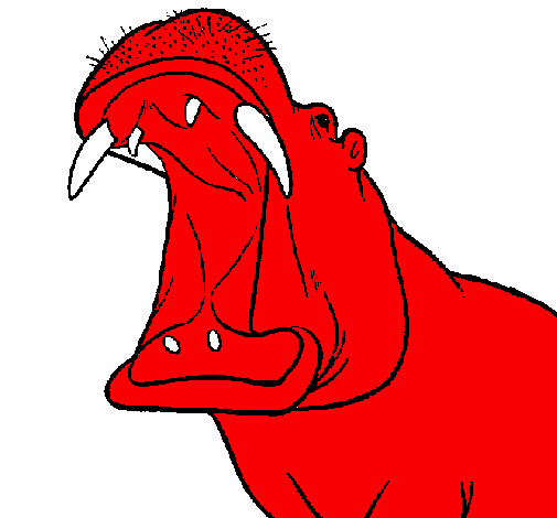 Dibujo Hipopótamo con la boca abierta pintado por ALINlima