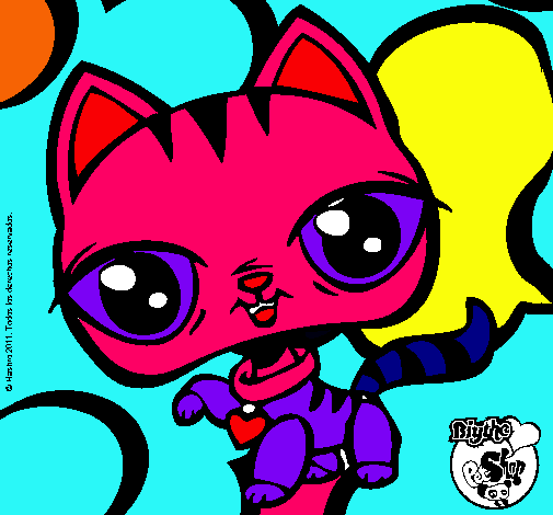 Dibujo Gatito Littlest Pet Shop pintado por Allissito