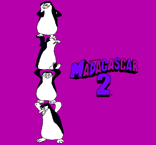 Dibujo Madagascar 2 Pingüinos pintado por nayua