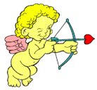 Dibujo Cupido apuntando con la flecha pintado por claviridi