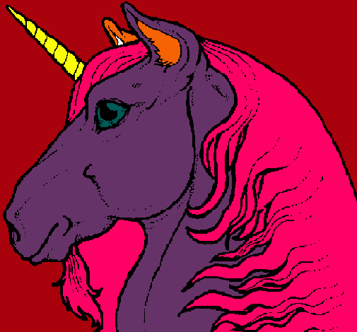 Dibujo Cabeza de unicornio pintado por danieliita