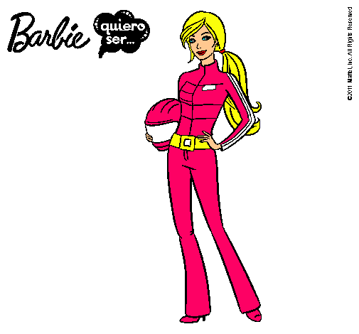 Dibujo Barbie piloto de motos pintado por mariajos