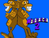 Dibujo Madagascar 2 Manson y Phil 2 pintado por nayua
