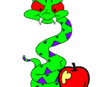 Dibujo Serpiente y manzana pintado por dilinis 