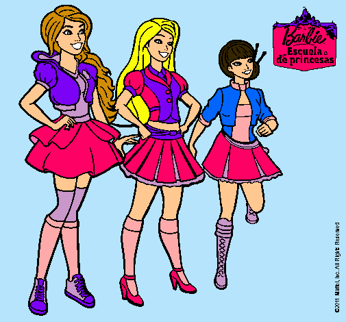 Dibujo Barbie y sus compañeros de equipo pintado por sofia34ha2