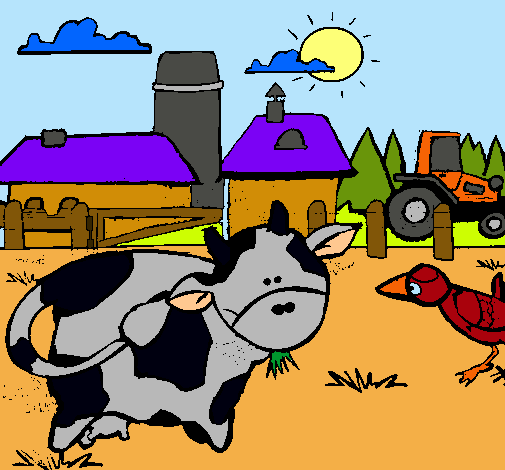 Dibujo Vaca en la granja pintado por hpna