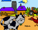 Dibujo Vaca en la granja pintado por hpna