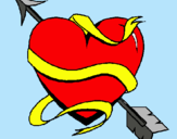 Dibujo Corazón con flecha pintado por Miiku