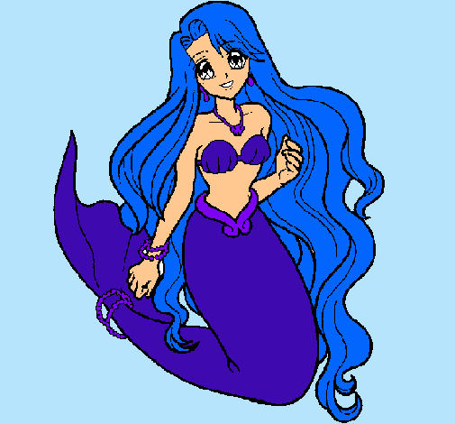 Dibujo Sirenita pintado por Miiku