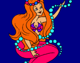 Dibujo Sirena entre burbujas pintado por isabel-11