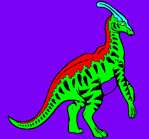 Dibujo Parasaurolofus con rayas pintado por catalt