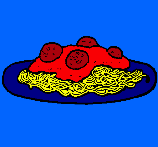 Dibujo Espaguetis con carne pintado por Dany_CSI
