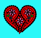 Dibujo Corazón de flores pintado por XAMALUAP