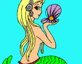 Dibujo Sirena y perla pintado por XAMALUAP
