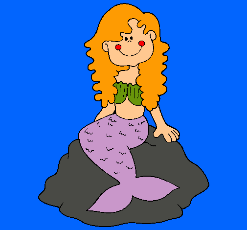Dibujo Sirena sentada en una roca pintado por floreanny