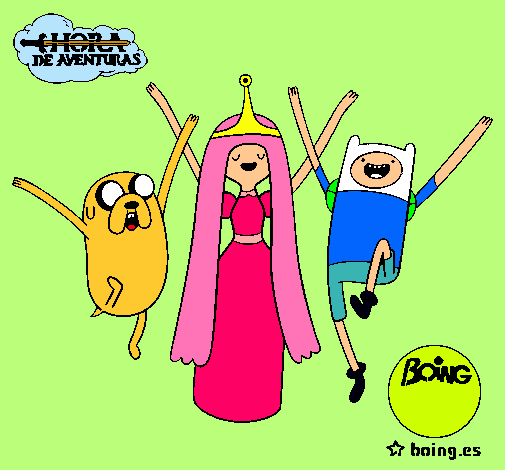 Dibujo Jake, Princesa Chicle y Finn pintado por ana_nicole