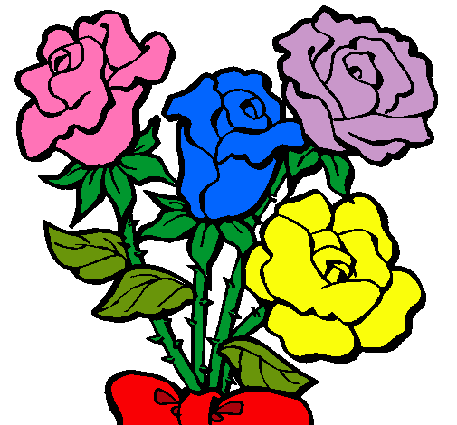 Dibujo Ramo de rosas pintado por bianqui