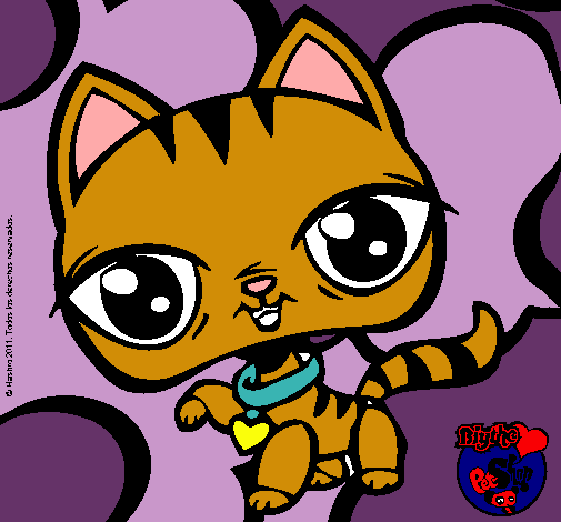 Dibujo Gatito Littlest Pet Shop pintado por lorena886