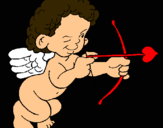 Dibujo Cupido apuntando con la flecha pintado por candelii