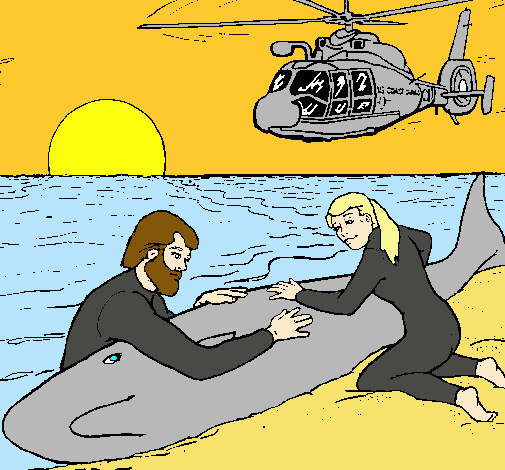 Dibujo Rescate ballena pintado por Kiru-nyan