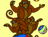 Dibujo Monos haciendo malabares pintado por Roxie