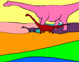 Dibujo Familia de Braquiosaurios pintado por josefra