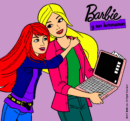 Dibujo El nuevo portátil de Barbie pintado por marinafdez