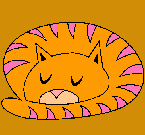 Dibujo Gato durmiendo pintado por nellyabi