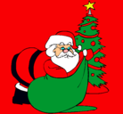 Dibujo Papa Noel repartiendo regalos pintado por 060744