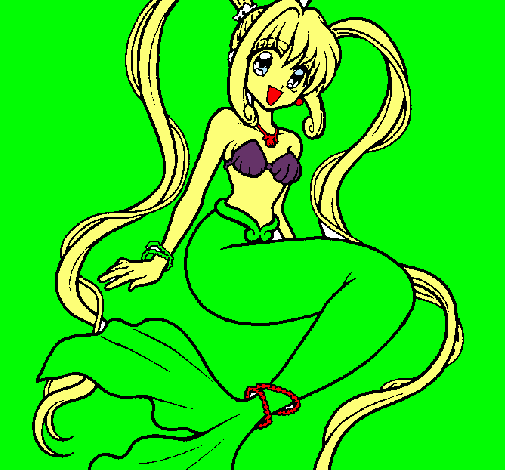 Dibujo Sirena con perlas pintado por alex-dara