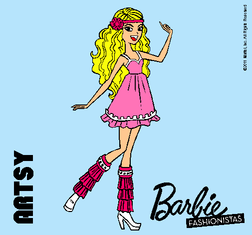 Dibujo Barbie Fashionista 1 pintado por monserra