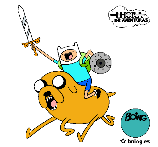 Dibujo Jake y Finn al ataque pintado por andrealove