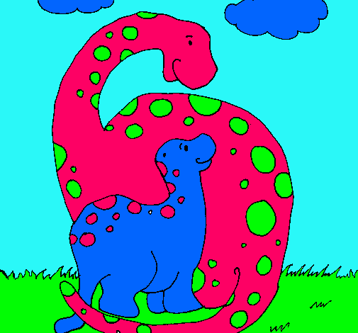 Dibujo Dinosaurios pintado por yoss