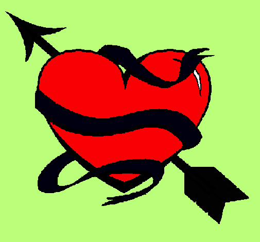 Dibujo Corazón con flecha pintado por luna781